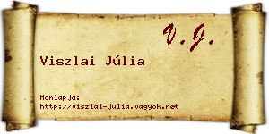 Viszlai Júlia névjegykártya