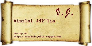 Viszlai Júlia névjegykártya